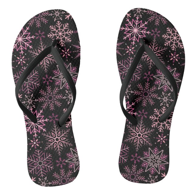 Chanclas Patrón de copo de nieve Rosa (Plantilla)