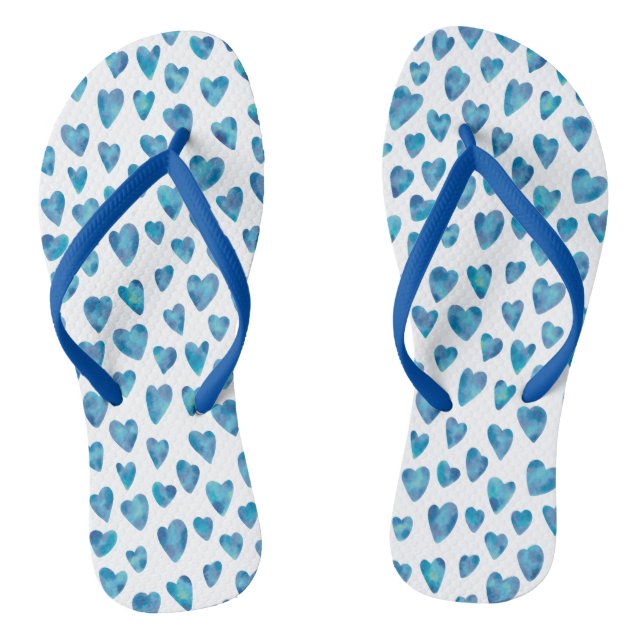 Chanclas Patrón de corazón azul lindo (Plantilla)