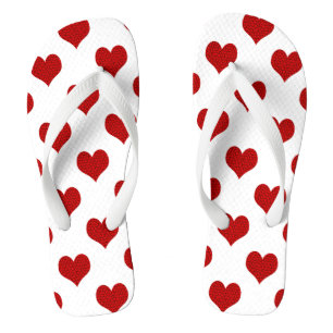 Chanclas Patrón de Corazón de Mosaico Rojo