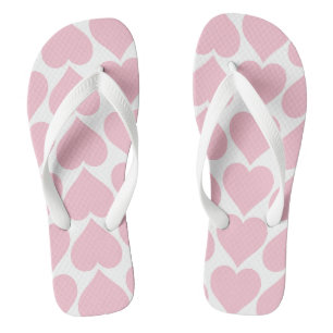 Chanclas Patrón de Corazones Rosas, Romántico, Amor