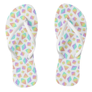Chanclas Patrón de cristales del arcoiris pastel