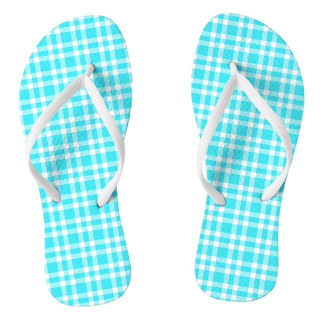 Chanclas Patrón de Cuadros Azul Blanco (Plantilla)
