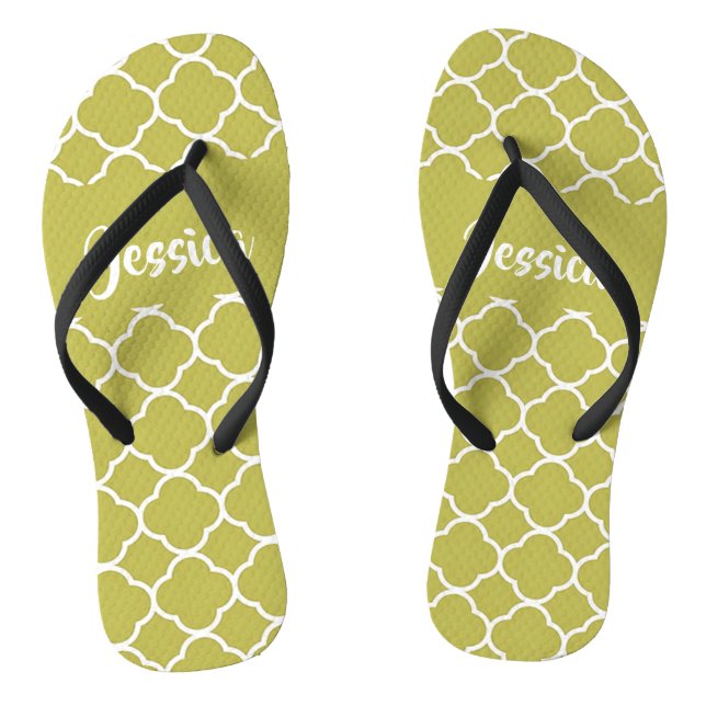 Chanclas Patrón de cuatrefolios marrón y blanco (Plantilla)