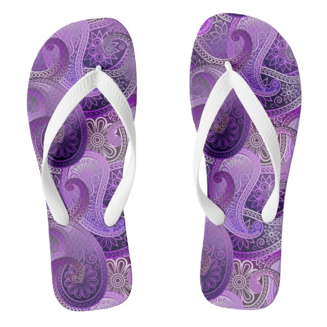 Chanclas Patrón de Damasco Purple Boho (Plantilla)