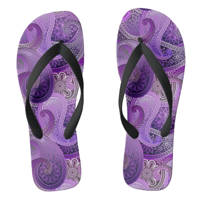Chanclas Patrón de Damasco Purple Boho (Plantilla)