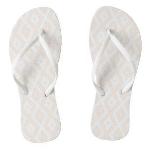 Chanclas Patrón de diamante beige y blanco