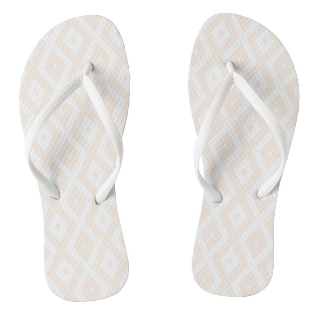 Chanclas Patrón de diamante beige y blanco (Plantilla)