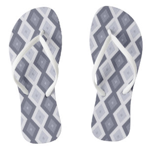 Chanclas Patrón de diamante de tonos grises azules