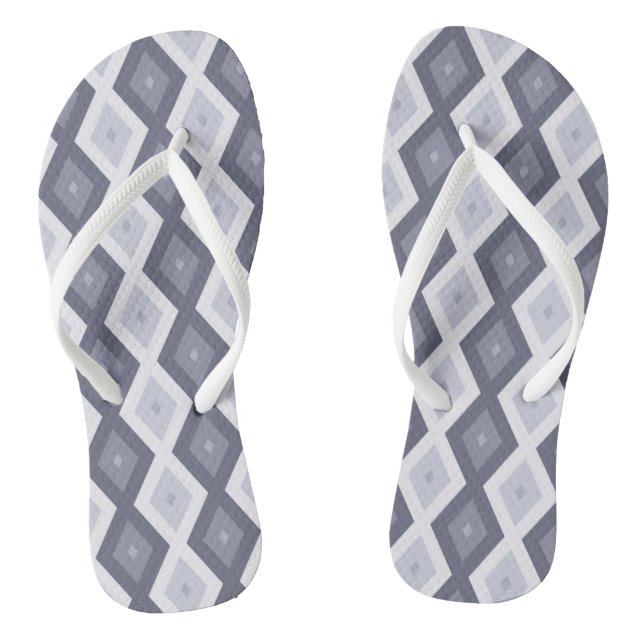 Chanclas Patrón de diamante de tonos grises azules (Plantilla)