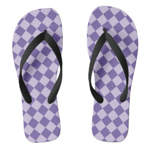 Chanclas Patrón de diamante de verificador púrpura