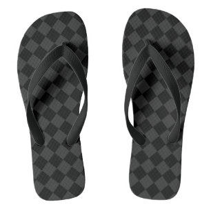 Chanclas Patrón de diamante negro y gris