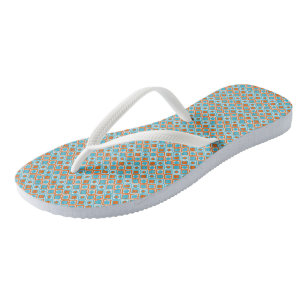 Chanclas Patrón de diamantes turquesa y naranja