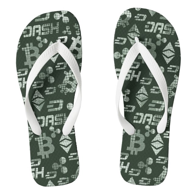 Chanclas Patrón de dinero verde de criptodivisa (Plantilla)
