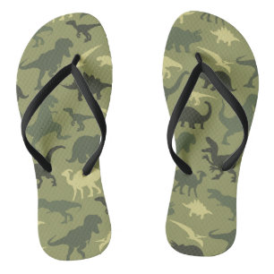 Chanclas Patrón de dinosaurios, silueta de dinosaurios, din