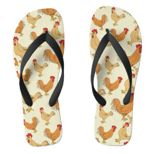 Chanclas Patrón de diseño de pollo marrón