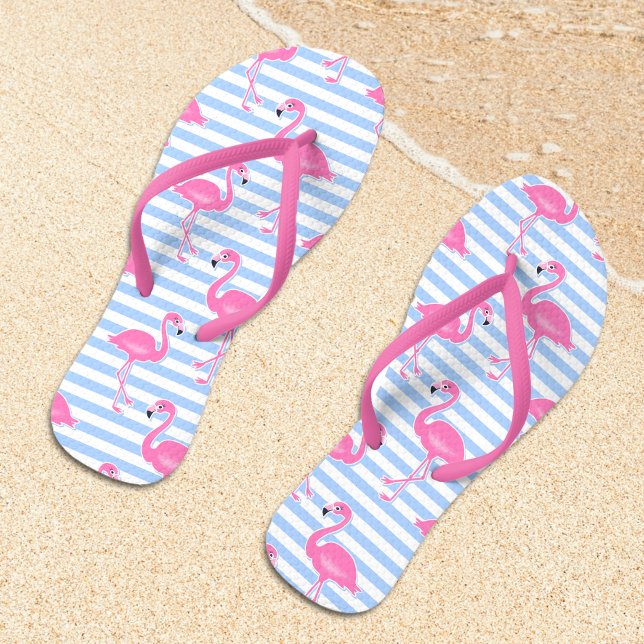 Chanclas Patrón de diversión de flamenco rosa (Subido por el creador)