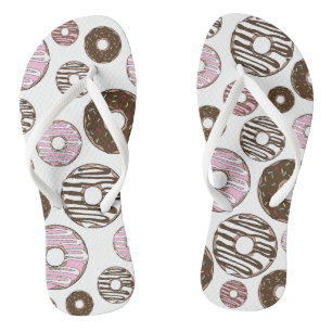 Chanclas Patrón De Donuts, Donuts Rosados, Donuts Marrones