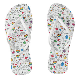 Chanclas Patrón de Doodle del Orgullo Gay