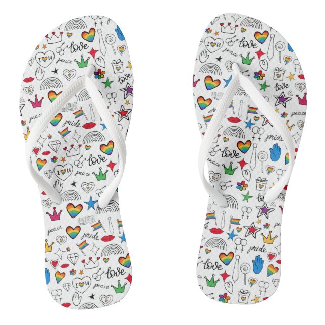 Chanclas Patrón de Doodle del Orgullo Gay (Plantilla)