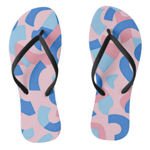 Chanclas Patrón de Doodle rosa y azul