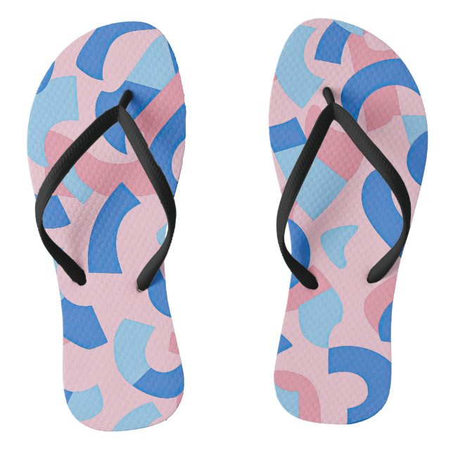 Chanclas Patrón de Doodle rosa y azul (Plantilla)