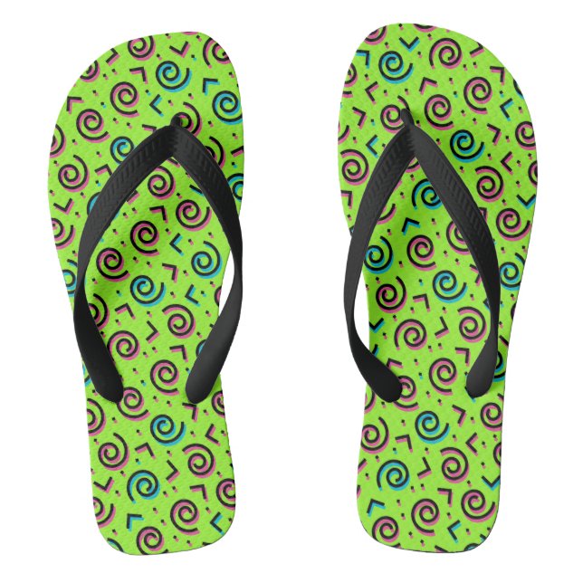 Chanclas Patrón de Doodle Verde Neon de 80/90 (Plantilla)