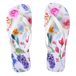 Chanclas Patrón de ejemplo de flor de color de agua