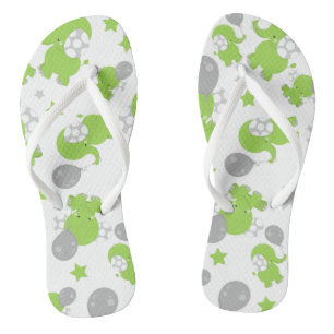 Chanclas Patrón De Elefantes Verdes, Elefantes Cubiertos, E