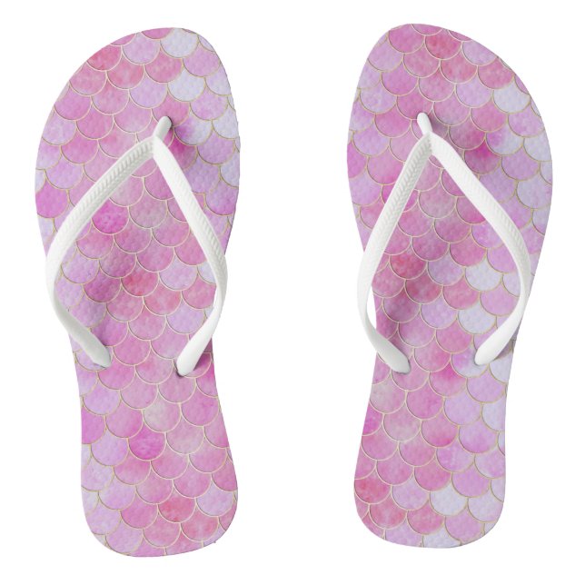 Chanclas Patrón de escala de sirena para pasteles rosados y (Plantilla)