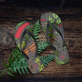 Chanclas patrón de especias nombre personalizado gris