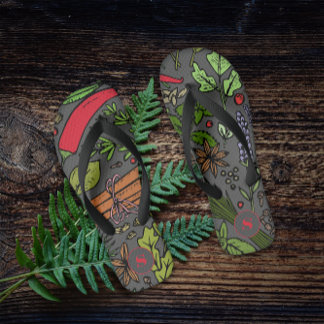 Chanclas patrón de especias nombre personalizado gris