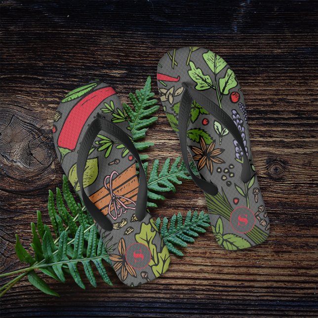 Chanclas Patrón de especias nombre personalizado gris (Subido por el creador)
