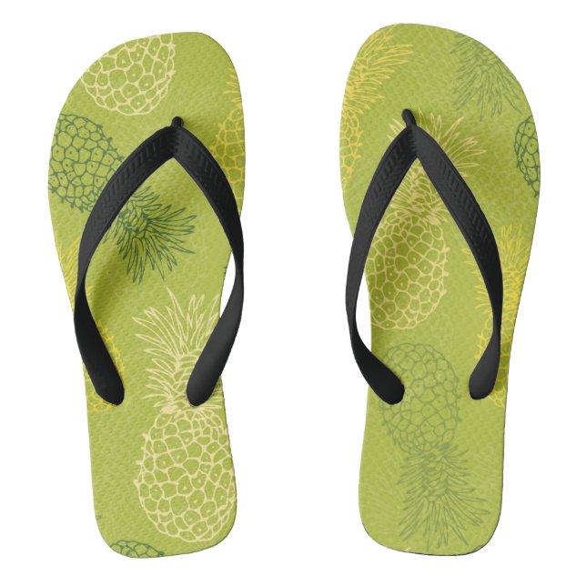 Chanclas Patrón de esquema de piña en verde (Plantilla)