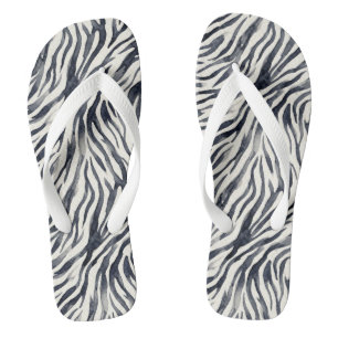 Chanclas Patrón de estampado de cebra en negro y blanco