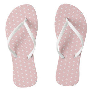 Chanclas Patrón de Estrella Blanca Rosa