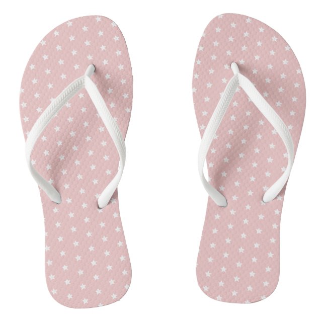 Chanclas Patrón de Estrella Blanca Rosa (Plantilla)