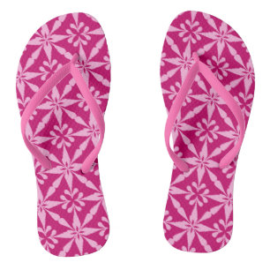 Chanclas Patrón de Estrella Ikat - Rosa Fucsia