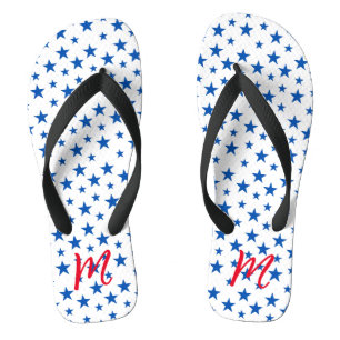 Chanclas Patrón de Estrella Personalizable Azul y Blanco