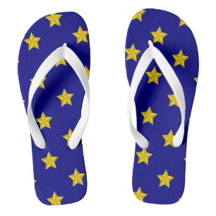 Chanclas Patrón de Estrellas Doradas, Azul Marino, Exclusiv