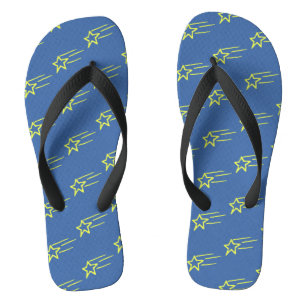 Chanclas Patrón de Estrellas Fugaces Azules y Amarillas