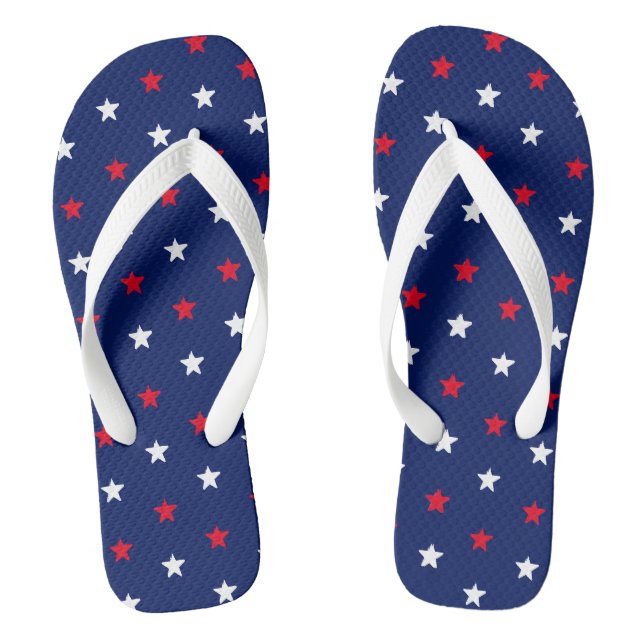 Chanclas Patrón de estrellas patrióticas de la marina blanc (Plantilla)