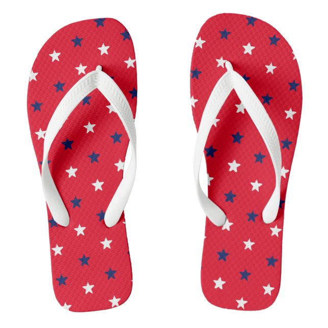 Chanclas Patrón de estrellas patrióticas del azul rojo de l (Plantilla)