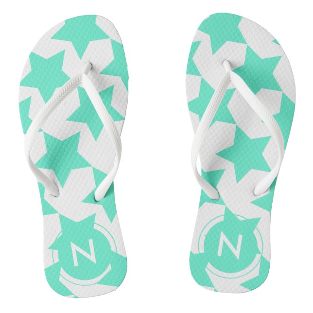 Chanclas Patrón de estrellas Verde azuladas divertidas Flip (Plantilla)