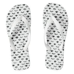 Chanclas Patrón de Eyelash de Doodle Cutáneo