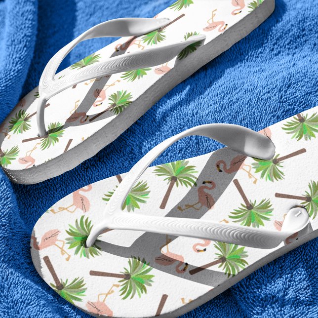 Chanclas Patrón de flamenco y palmera (Subido por el creador)