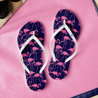 Chanclas Patrón de flamencos rosados y de la marina