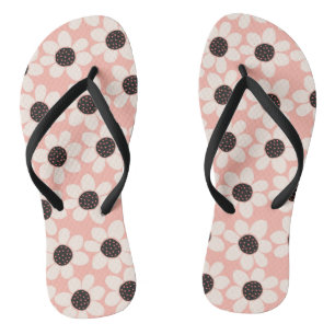Chanclas Patrón de flor de margarita rosa linda
