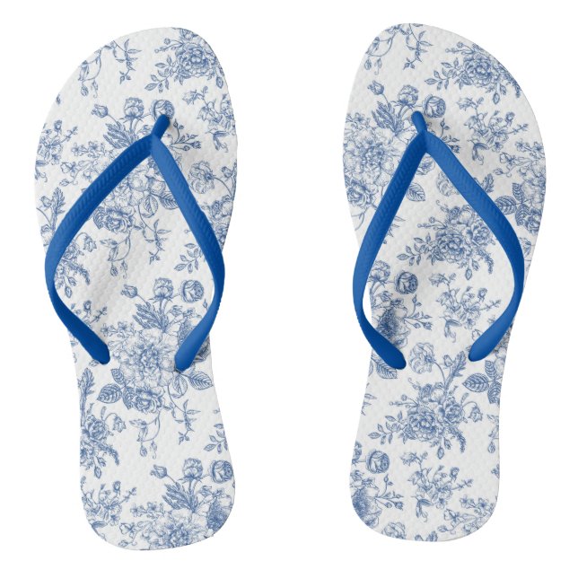 Chanclas Patrón de flores azules (Plantilla)