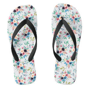 Chanclas Patrón de flores primaverales coloridas