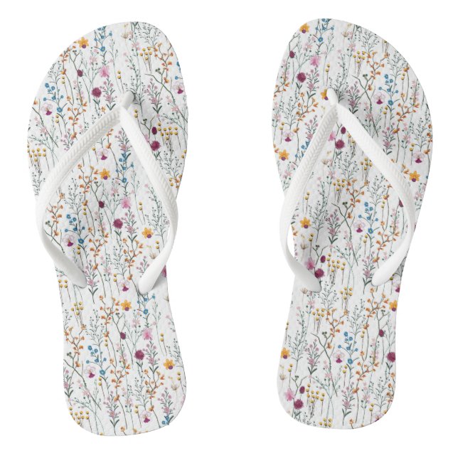 Chanclas Patrón de flores silvestres de verano (Plantilla)